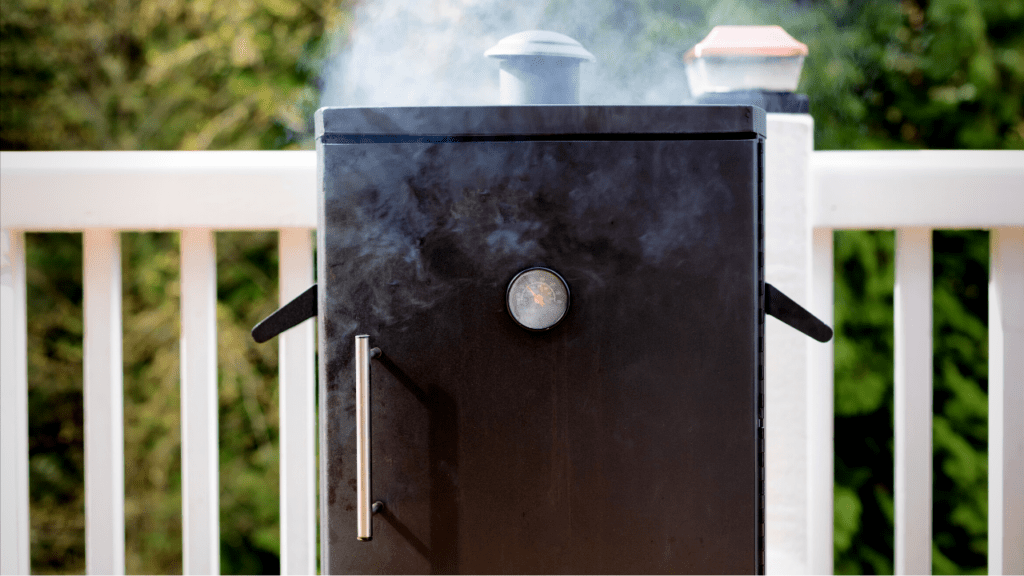 This is a picture of an electric smoker. Visual for how to clean an electric smoker section.